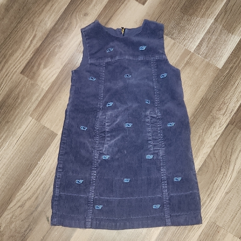 Vineyard Vines Blue Corduroy Kids Dress Size 5
